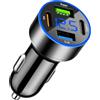 TNSLAND Adattatore accendisigario USB C a 4 porte, Caricatore con Voltmetro a LED, Doppio PD30W+QC3.0 per Tablet Android iOS Tutti gli Smartphone
