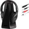 PROW Cuffie TV Wireless per Anziani con Tasti Grandi, 15H Autonomia & 0 Ritardo, Base di Ricarica con Trasmettitore 2.4GHz, Cuffie Bluetooth Over-Ear, Compatibile con TV, Uscita Ottica Digitale/RCA/3.5mm