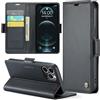 Rerzoiro Cover per iPhone 12 Pro Max Custodia Portafoglio [Blocco RFID] Premium Pelle PU Wallet Case Flip Libro con Porta Carte Slot Supporto Flip Case per iPhone 12 Pro Max, Nero