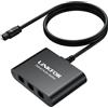 LiNKFOR Splitter Ottico Digitale 3 Vie 1 Ingresso 3 Uscite con Cavo Integrato 1m Divisore Toslink 1X3 Supporto LPCM2.0/DTS/Dolby-AC3 per PS3 PC Compatibile con Soundbar/Home Cinema/TV
