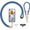 MoKo Cordino per Telefono Regolabile, Cellulare Universale a Tracolla e Cinturino da Polso, Toppa per Cordino x 2, Lago Blu