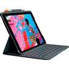 Logitech Slim Folio per iPad (7ª, 8ª e 9ª generazione) Custodia con tastiera wireless integrata, Layout ‎Tedesco QWERTZ - Grafite