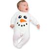 Baby Moo's | Tutina per Bebè Pupazzo di Neve | Pagliaccetto per Ragazzi o Ragazze | Primo Natale, Pigiama Bianco o Baby Shower (3-6 Mesi)