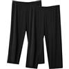VPQILH 2 Pack Pantaloni Capri Donna Estivi Vendita, 3/4 Pantalone Pigiama Donna Sportivi Pantaloni con Elastico Vita Pinocchietto Moderni e Comodi Pants Jogging Yoga Pinocchietti per Casa Casual