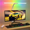 SIBRILLE Lampada Da Scrivania, Lampada Da Architetto Ruotabile Per Ufficio, Luce Da Scrivania Per Computer Luminosa E Dimmerabile, Lampada Da Scrivania Regolabile Con Collo D'oca (RGB Bianco)
