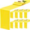YMHPRIDE Confezione da 8 runner da tavola in raso giallo, 30,5 x 183 cm, runner da tavola in seta, per matrimoni, feste, compleanni, banchetti, decorazione da tavolo, colore: giallo