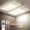 SNADER Plafoniera a LED con sensore di movimento e telecomando - Lampada da soffitto dimmerabile e senza fili - Lampada da soffitto con batteria da 12000 mAh - Durata ultra lunga per scale, corridoi