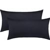 NatureMark Confezione da 2 federe per cuscini in jersey, per dormire lateralmente, cuscino per il collo, conformi all'OEKO-TEX, da 40 x 60 cm, in diversi colori e dimensioni, Nero