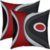 Loussiesd Set di 2 federe per cuscini in stile astratto, 40,6 x 40,6 cm, morbide strisce rosse, grigie e bianche, per soggiorno, camera da letto, acrilico, grigio audace e decorativo per divano