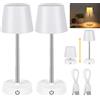 DAJASD 2 Pezzi Lampade Da Tavolo Regolabile In Altezza, Lampade da Tavolo Senza Fili,Lampada Da Scrivania a LED Dimmerabile, lampada da tavolo a batteria per comodino, camera da letto, soggiorno