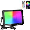 Willpower 1x Faretto LED da Esterno RGB 100W, Fari LED con APP Bluetooth Telecomando, Cambio Colore Rgbw, Proiettori Dimmerabile con Memoria,Timer, Modalità di Strobo DIY, per Giardino Palco Partito