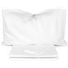 Morbidissimi Set lenzuola Completo letto, Sotto + Sopra + federe, No Stiro, Colore Bianco, Matrimoniale, Tinta Unita in Microfibra, Made in Italy J605