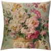 Generic Fodera per Cuscino Vintage Flower Roses Shabby Chic Pink Peony, Moderne Federe Decorativi Divano Fodera per Sedia Camera Divano 45X45Cn