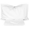 Morbidissimi Set Sacco Copripiumino + 2 federe, No Stiro, Colore Bianco, Matrimoniale, Tinta Unita in Microfibra, Made in Italy K418