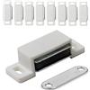 IPEA Chiusure Magnetiche per Mobili, Porte, Armadi, Cassetti - 10 Pezzi - Chiusura Magnetica con Calamita per Ante e Credenze - Cerniera Magnetica - Fermo Magnetico per Cucina e Casa - Bianco