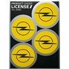 4R Quattroerre.it Set Adesivi Copriruota Compatibili con Opel, 4 Loghi Diametro 48 mm, Prodotto con Licenza, 94 x 131 mm (Giallo)