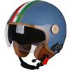 VVPEC Casco Moto Jet Bluetooth Auricolare E Microfono Integrati con Doppia Visiera Parasole Certificazione ECE Casco Jet Jet Per Adulti Uomini Donne - Mezze Caschi Moto Stile Vintage(Color:B,Size:M(57~58CM)