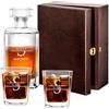 Maverton Decanter per Whisky in vetro - incisione personalizzata - Caraffa in vetro da 700 ml + 2/4 /6 Set bicchieri whisky - idea regalo per la donna - nome
