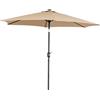 GARDENIA Ombrellone da Giardino 270 cm Beige Moon Round, Palo in Acciaio Antracite, Inclinabile, Antivento, con Manovella, per Terrazzo, Spiaggia, Giardino, Balcone