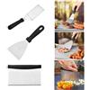 Furforstk spatola cucina 3 pezzi spatola pizza acciaio inossidabile set barbecue con manico in plastica accessori barbecue, accessori bbq per hamburger schiacciati, griglie a gas, barbecue