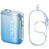 JISULIFE Ventilateur de taille portable, 100 vitesses, 40 000 tr/min, mini ventilateur personnel portable pour le cou, USB batterie 4 500 mAh 16 h, écran LED, cadeau de voyage en plein air - Blu