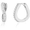Brandlinger orecchini donna argento placcato oro, orecchini argento donna, orecchini cerchio dorati, piccoli orecchini donna, Placcato in oro, Zirconia cubica