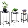 Outsunny Portapiante in Metallo Set di 3 Pezzi per Giardini e Spazi Interni