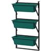 Outsunny Fioriera Verticale da Esterno con 3 Vasi in Plastica 56x42x100cm Verde