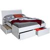 Composad | Letto della Linea STORAGE con 4 cassetti Contenitori, Letto Una piazza e Mezza, (LxAxP) 125,80x95,40x220,20 cm, Colore Bianco laccato, Made in Italy