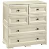 Tontarelli S.p.A. CASSETTIERA 4 CASS. Piccoli, 2 Grandi Mobile Contenitore, Angora, 79x47x85.5 cm