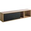 COMPOSAD | Pensile della Linea VITRUVIA con 1 ribalta e 1 Vano , Pensile da Muro, Pensile Soggiorno, Mobile Sospeso, (LxAxP) 150x35x28,6 cm, Colore Rovere Oak Mielato e Nero, Made in Italy