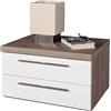 COMPOSAD | Comodino della Linea MOMENTI con 2 Cassetti, Comodino Camera Da Letto, (LxAxP) 60x37,20x45 cm, Rovere Sonoma e Bianco Laccato, Made in Italy