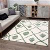 carpet city Tappeto Shaggy a pelo lungo - stile etnico, 80 x 300 cm, verde crema - Tappeto moderno per il soggiorno