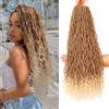 ABIELIU Confezione da 8 extension finte per capelli all'uncinetto, per donne nere all'uncinetto, extension per capelli da dea Locs (61 cm (confezione da 8), #27/613)
