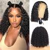 NICMISS Lace Front Bob Wig Human Hair 13x4 Deep Curly 150% Density Natural HD Transparent Wig for Women Brazilian Virgin Hair 16 inch (40cm)