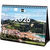 Finocam - Calendario da tavolo 2026 Mese Vista Gennaio - Dicembre 2026 + Sep.- Dic. 2025 (4 mesi) ridotti | Calendario 2026 | Immagini Villaggi affascinanti - Italiano