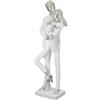 GILDE Scultura comune, in resina, bianco, effetto metallizzato opaco, coppia, altezza 46 cm, larghezza 15 cm, profondità 13 cm