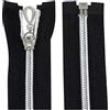 Aerzetix - C64074 - Set di 10 Cerniere Lampo a Spirale N°5 50cm separabile autobloccante - Rete in Nylon Argento - tiretto cursore in Metallo - Colore Nero - merceria
