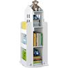 petour Libreria rotante a 3 ripiani per bambini, girevole a 360°, da pavimento, per camera da letto, soggiorno, studio, ufficio, bianco