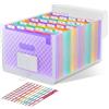 ThinkTex 26 Tasche Raccoglitore Documenti Espandibile, A4 Cartellina Porta Documenti/Organizzatore Portadocumenti, Multicolore Fisarmonica Faldoni Per Ufficio Scuola Casa Viaggio - Viola