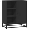 ULUYYUC Mobiletto per Cucina Madia Soggiorno Moderna Mobile Basso Soggiorno Mobiletto da Cucina - Credenza Nero 62x35x76 cm in Legno Multistrato per Soggiorno Bagno Ingresso Salotto