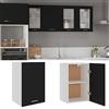 HETFTJN Credenza Soggiorno Mobile Cucina Dispensa Mobiletto Bagno Salvaspazio Mobile da Cucina - Mobile Pensile Nero 39,5x31x60 cm in Legno Multistrato per Camera Da Letto Cucina Bagno Esterno