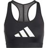 adidas Reggiseno Donna Powerreact con Logo Grande, Nero, M