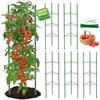 MQUPIN Tomato Plant Support , supporto per piante rampicanti, supporto regolabile in altezza da 130 cm per pomodori, cetrioli, rose, giardini, traliccio in metallo con 20 fascette (6 pezzo)