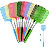 mizikuu 12 pezzi Scacciamosche Estensibile, Colorato Manuale Paletta Mosche Plastica Catturamosche Manualmente con Forte Flessibile Maniglia Telescopica per Mosche Zanzare e Insetti