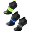 Juclise Calzini Uomo Corti da Corsa - Bambù e Coolmax, Compressione con Tab, Anti-Vesciche (IT, Numero, 47, 51, Regular, Regular, Nero Classico+Bianco Ghiacciaio+Grigio Mezzanotte)