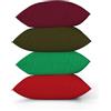 ggaimwf Tinta unita Copricuscino in lino per divano Rosso Verde Marrone Cuscino per letto Colore Classicismo Fatto a mano Piazza Federe per cuscini con cerniera invisibile 45x45 cm Set da 4