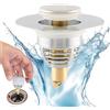 Generic Tappo lavandino bagno universale click clack - scarico lavabo e bidet con chiusura ermetica anti-odore