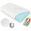 Dream Materassi DREAM Cuscino Cervicale per Dormire a Saponetta in GelFoam alto 12 cm - Cuscino per Dormire Certificato Dispositivo Medico CE - Guanciale letto Made in Italy Federa Lavabile Argento Antibatterico