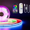PAUTIX USB RGB Striscia LED COB 2M 5V,Dimmerabile RGB COB LED Strip con Telecomando RF e Controllo APP,Flessibile e Cambio Colore USB LED Strisce con Modalità Musica Per TV,Cucina,Partito DIY Decor